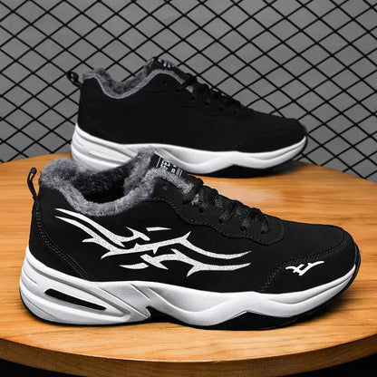 Autumn and Winter Men's Shoes Plus Velvet Warm Cotton Shoes Non-slip Soft Bottom Sports Casual Shoes All-match