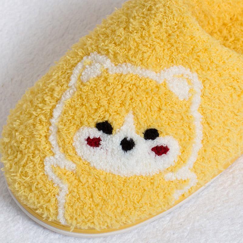 Autumn and Winter Cotton Slippers for Men and Women Cute Indoor Embroidered Non-slip Warm Couple Slippers