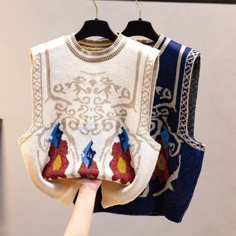 Women Wear Vests In Spring and Autumn Knitted Vest Vest Korean Style Sweater