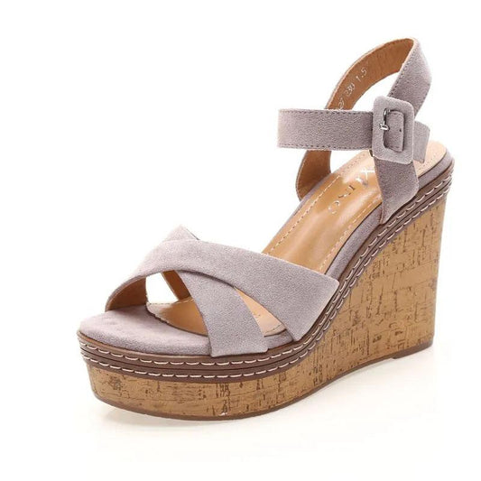 Women's Summer Sandals Korean All-match Thick-soled Platform Shoes Wedge-heeled Open-toe High-heeled Sandals Comfortable Casual Sandals
