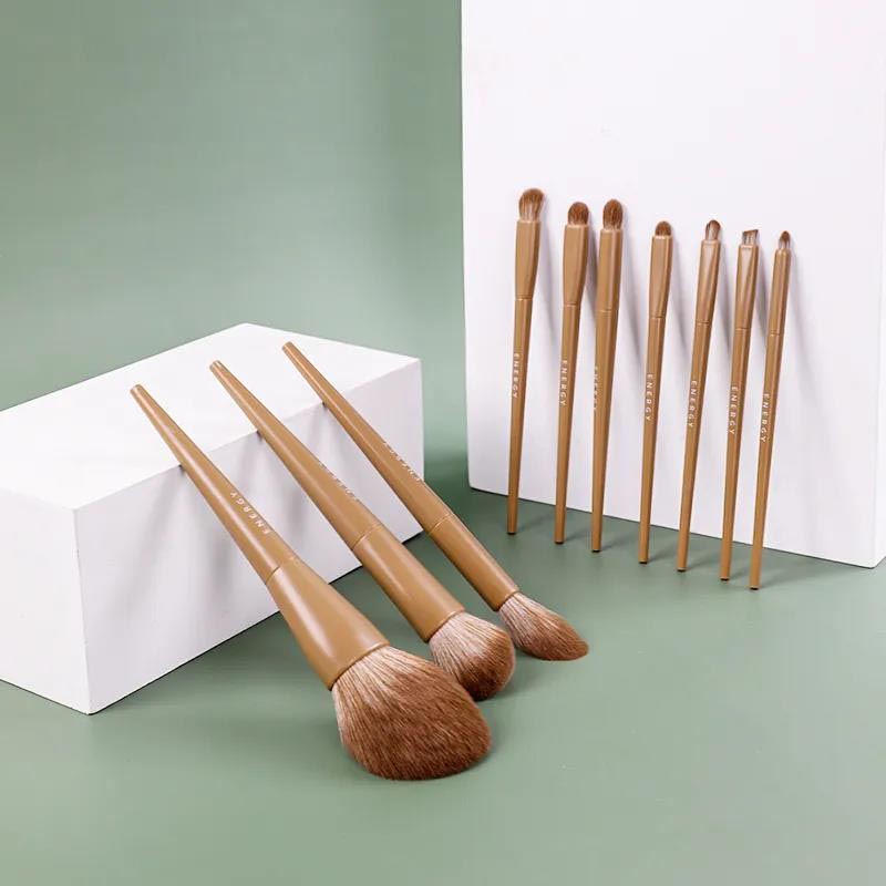 10pcs Makeup Set Brush Eye Shadow Loose Powder Eyebrow Brush Foundation Blush Brush Full Set of Brushes Super Soft