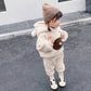 Baby Winter Girl Suit Cotton Coat Lamb Wool Plus Velvet Thickened Western Style Warm Children's Two-piece Cotton Jacket Coats