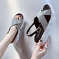 2021 Summer New Sandals Women All-match Casual Soft-soled Flat-heeled Non-slip Sandals Slippers Rhinestone Surface Women