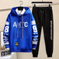 WTEMPO Spring Sweater Suit Hooded Pullover Campus Student Sportswear Casual Loose Sports Suit for Youth
