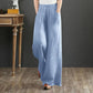 Retro Literary Loose Cotton and Linen Trousers Women's Large Size Elastic Waist Wide Leg Pants Large Trouser Legs Skirt Pants