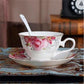 European bone china coffee cup dish British tea coffee cup afternoon tea cup with saucer and spoon