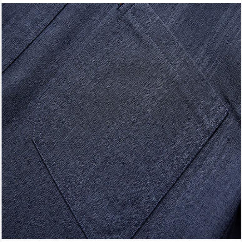 Men's Short-sleeved Shirt Suit Middle-aged Dad Summer Cotton and Linen Short-sleeved Shirt Men's Thin Loose Old Clothes