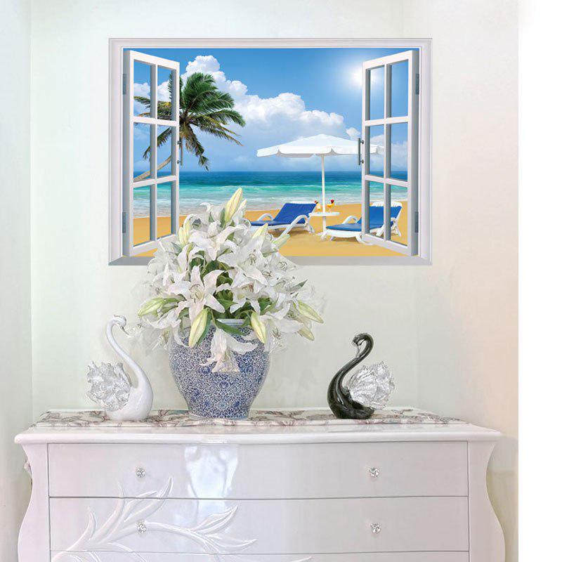 [Wall sticker ]3d Fake Windows Mediterranean Scenery Art Home Decoration Wall Stickers Living Room S