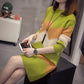 Mid-length Pullover Sweater Women All-mach Loose Large Size Thick Knitted Sweater dress Autumn Winter