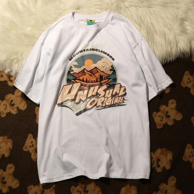 Spring and Summer New Street Hip-hop T-shirt Men and Women Loose Cotton Short Sleeves
