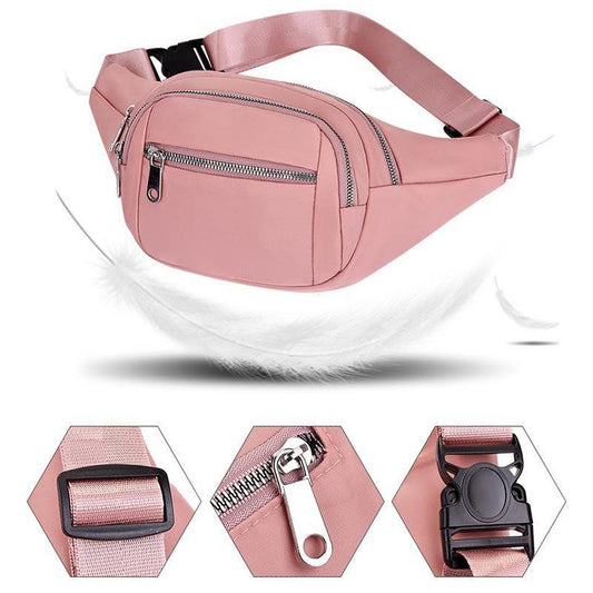 Waist Bag Fashion Ladies Sports Gym Bag Lightweight Nylon Cloth Crossbody Chest Bag