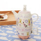 Japanese Cartoon Sugar Rabbit One Pot and Two Cups Ceramic Tea Set Set Afternoon Tea Flower Teapot Fruit Tea with Filter