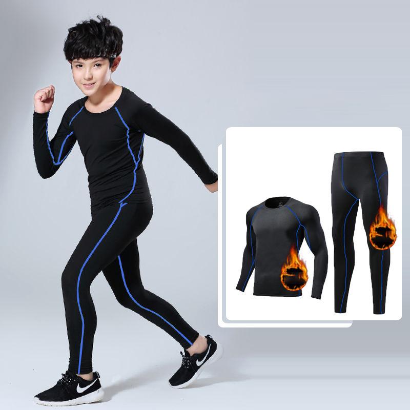 Boys Running Children Fitness Sets Gym Clothing Men Training Tights Jogging Sports Compression Wear
