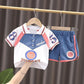 Baby Boy Summer Suit Children's Clothes Foreign Boy Summer Short-sleeved POLO Shirt Two-piece Tide