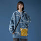Autumn and Winter Women's Sweater Korean Loose Cartoon Print Pullover Cute Knitted Top