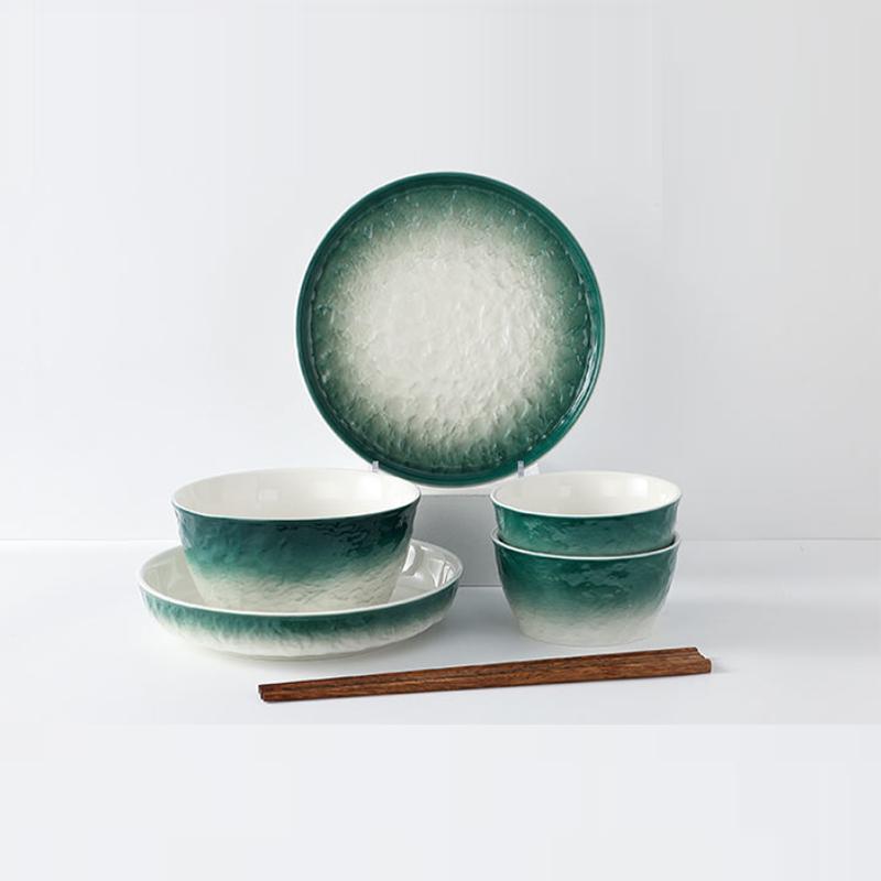 Nordic Ceramic Dishes Set Household Combination Dishes and Chopsticks Net Red Creative Couple Double 2-personTableware