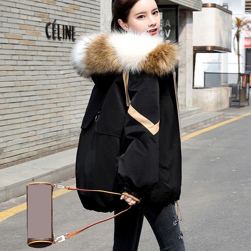 Parker Padded Jacket Women's Short Big Fur Collar Winter Clothes Loose Down Down Padded Jacket Thick Warm Jacket Women