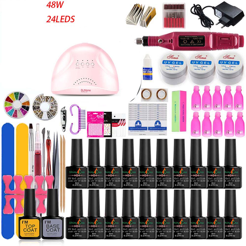 Nail tools kit 48W UV LED nail Lamp Nail dryer set Manicure Set Gel Nail Polish nail art set