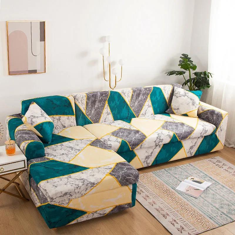 Four Seasons Universal Elastic Non-slip European-style Plaid Pattern Tight-pack Full-cover Sofa Cover