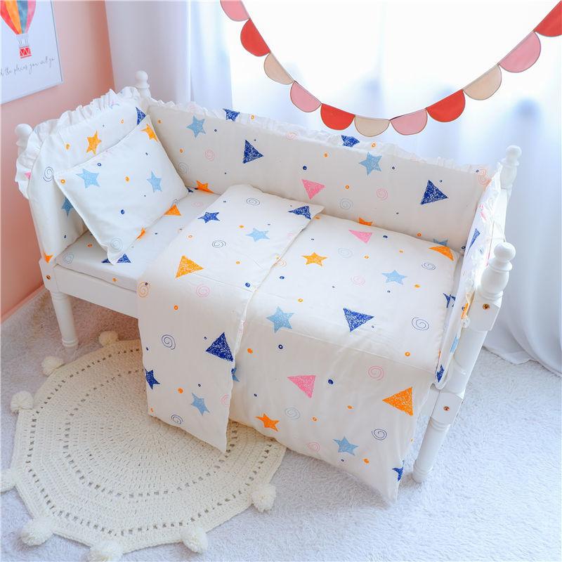 Crib Bed Surrounding Newborn Baby Pure Cotton Anti-collision Children's Stitching Bed Bed Surrounding Winter Thickening Bed Surrounding Soft Package