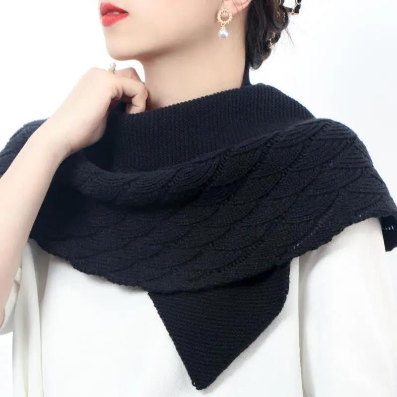 WTEMPO Summer Knitting Little Shawl Women's Thin Solid Color Knotted Neckties