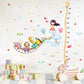 Cartoon air train height stickers children's room background decorative wall stickers
