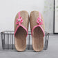 Summer Indoor Home Sandals and Slippers Non-slip Linen Summer Men and Women Couples Home Wood Floor Subgrass Woven Shoes