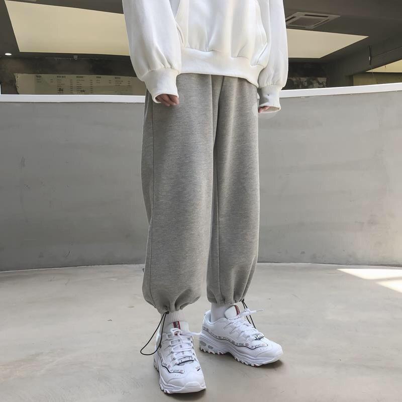 Spring and Summer Trend Trousers Men's Wide-leg Pants Loose Straight Casual Pants Tie-foot Sports Pants Male Student Pants