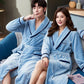V-neck Cashmere Couple Bathrobes Men Pajamas Winter Warm Home Clothes Ladies Quick-drying Robe Coat Long