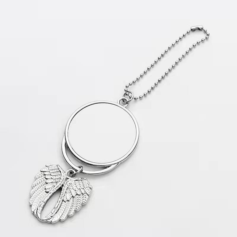 Sublimation Heat Transfer Personalized Angel Wings Pendant Car Interior Pendant, 2 Sided Photo Keychain, Memorial Keychain, Memory Gift