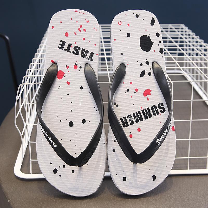 Summer Men Slippers Flat Flip Flops Beach Shoes Indoor & Outdoor Bathroom Cartoon Pattern EVA Shoes Slip on Slippers Male Shoes