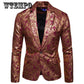 Gilding One Button Suit Jacket Party Weeding Tuxedo Blazer Men
