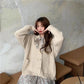 Autumn Gentle Wind Sweet and Age-reducing Loose Long-sleeved Open Lining Sweater Sweater Women