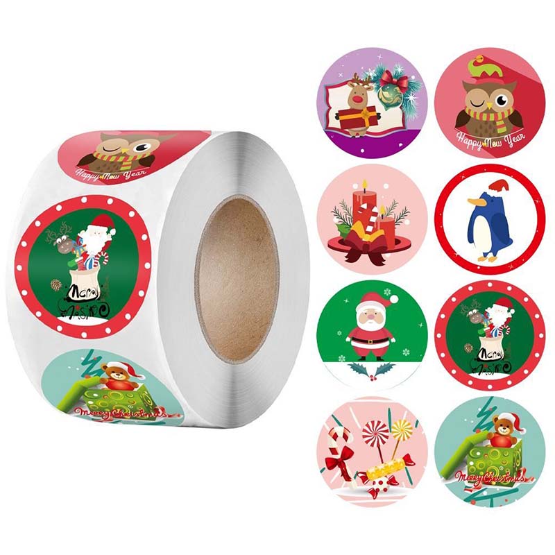 500 Christmas Stickers/roll Kindergarten Baby Bonus Stickers Students Decorate Christmas Gift Box Gift Stickers