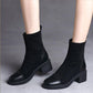 Stretch Boots Women's British Style Martin Boots Short Boots Women's Mid-tube Single Boots Motorcycle Boots Chelsea Boots