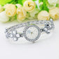 Women's Quartz Watch Four-leaf Clover Rhinestone Bracelet Watches Student Steel Belt Simple Disc Watch Lucky Gift Friendship Watches