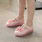 Girl's Bowknot Velcro Soft Soled Pink Single Breathable Shoes Girls' Non Slip Hollow Out Light Princess Shoes
