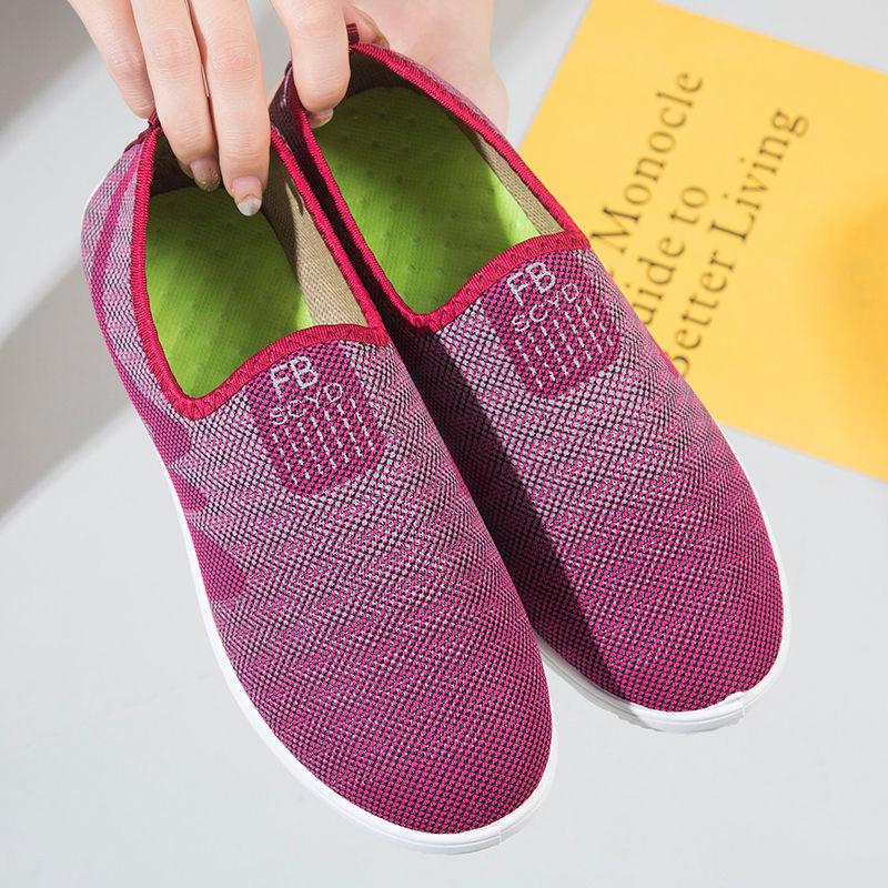 Women's Trendy Fashion Cloth Shoes Walking Shoes Comfortable and Wear-resistant Single Shoes Breathable Non-slip Shoes