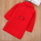 Festive Christmas Clothes Girls Thick Woolen Coat Double-breasted Mid-length Woolen Autumn and Winter Coat