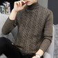 Winter Men's Wave Striped Warm Sweater Solid Color Round Neck Handsome Top All-match Fashion Knitted Jacket
