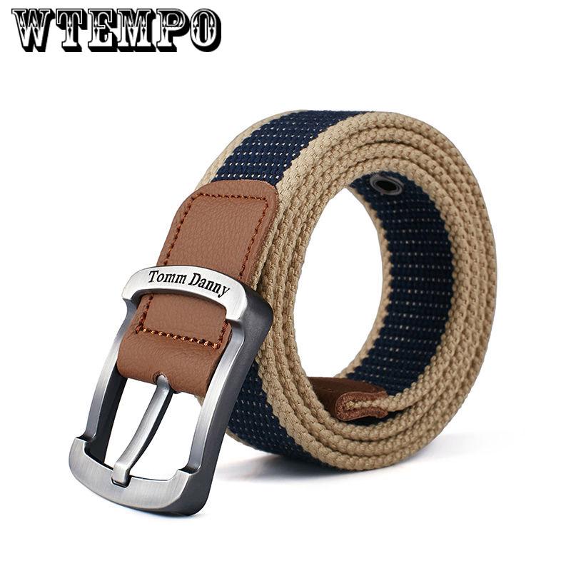 High Quality Fashionable Canvas Belts Knitted Buckle Adjustable Belt Male Canvas Belts for Jeans