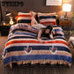 Flannel Soft Comfortable Bedding Set Duvet Cover Flat Sheet 4pcs Home Bedclothes Bed Linens