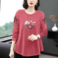 Women's Spring Autumn Round Neck Long Sleeve T-Shirt Loose Print Casual Top