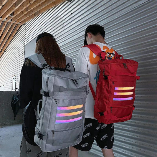 Multifunctional Reflective Leisure Backpack Male Large-capacity College Student Schoolbag Female Multifunctional Travel Backpack