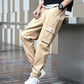 Youth Multi-pocket Overalls Loose Feet Tightened Sweatpants Sports Pants Men's Spring and Autumn Large Size Casual Trousers