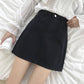 Women Summer High Waist Skirt Casual Solid Color Anti-Darkening Mini Thin Sexy A-line Denim Skirt