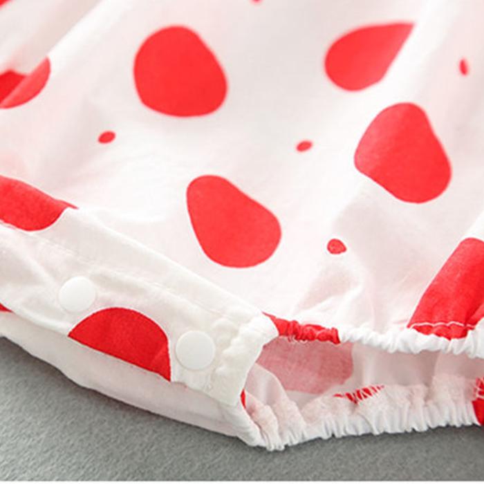 Newborn Infant Baby Girls Clothes Straps Strawberry Print Romper Sunsuit Hat Bodysuit Romper Baby Babykleding