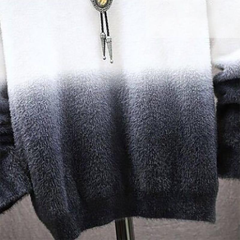 Color Change In Autumn Men's Turtleneck Sweater Men's Slim Plus Velvet Thick Sweatershirts