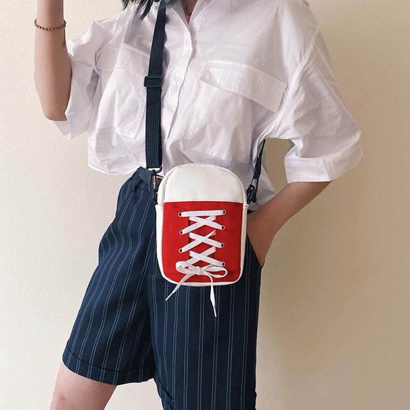 Like Shoes Canvas Messenger Bag Cute Small Wild Mini Bag Outing Trip Crossbody Bags Unisex