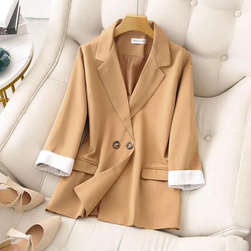 Spring and Autumn Small Suit Loose Retro Casual Wild Thin Short Suit Jacket Women